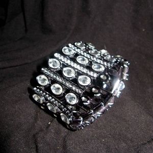 Silver Diamond Style Stretchy Bracelet